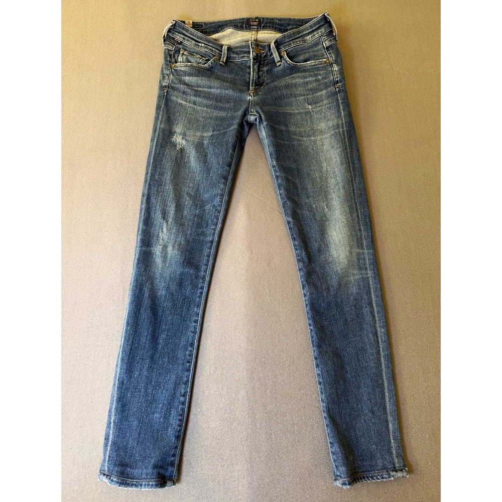 Citizens of Humanity Racer Jeans 26 Low Rise Skinny Distressed Y2K Medium Wash